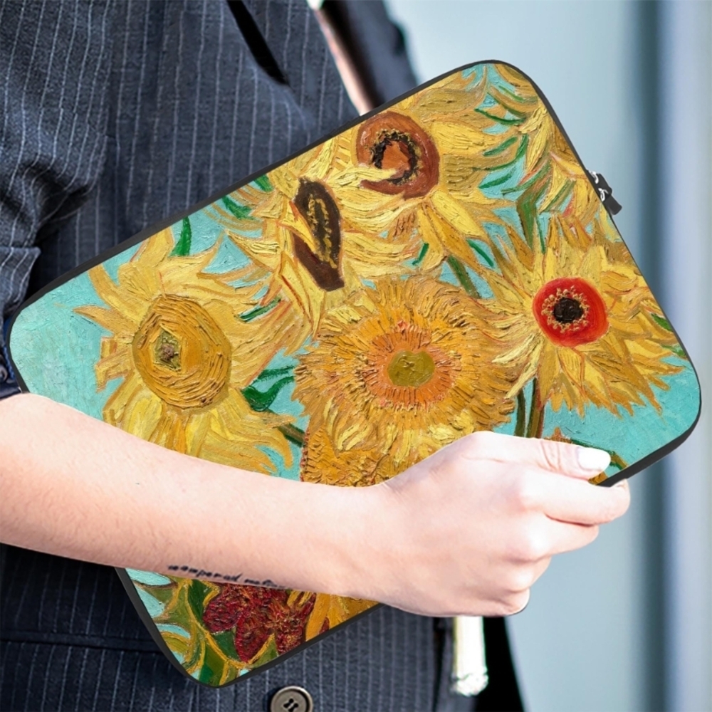 Extra Large 20"-21" Laptop Van Gogh Sunflower Art Sleeve